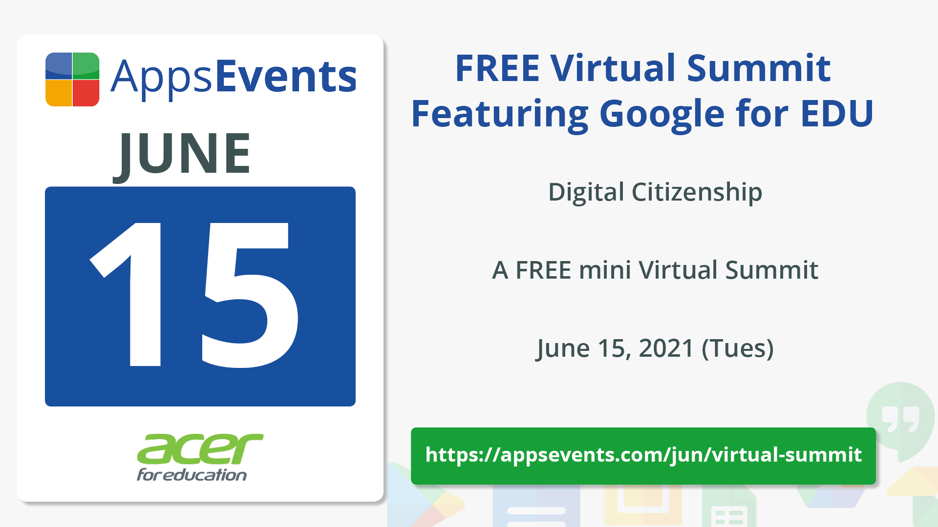 FREE Virtual Google EDU Summit June 2021 AppsEDU Google Technical